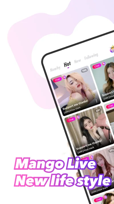 Mango Live streaming interface screenshot