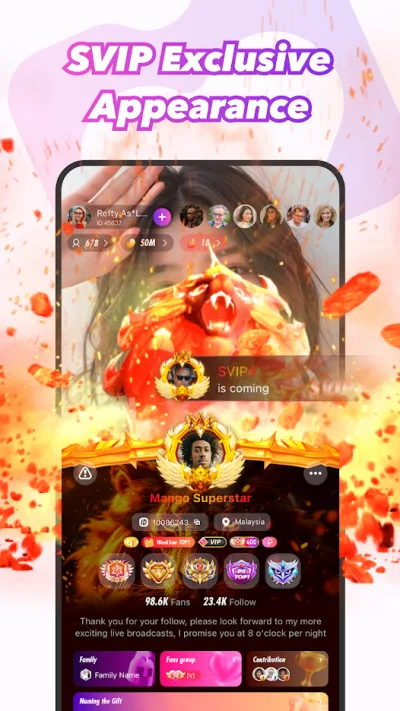 Mango Live chat rooms screenshot