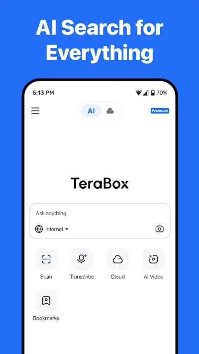TeraBox cloud storage interface