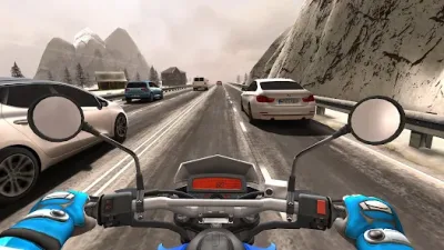 Traffic Rider first-person motorcycle view